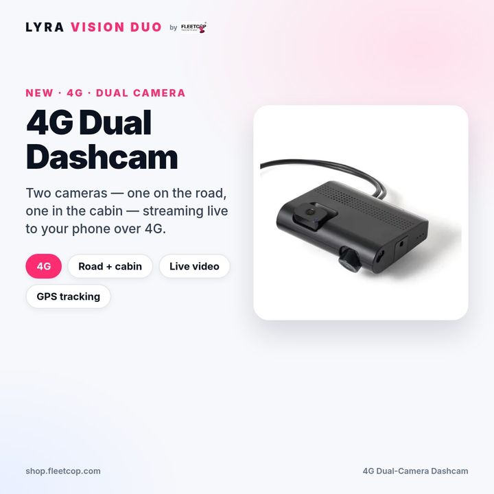 LYRA Vision Duo — 4G Dual-Camera Dashcam