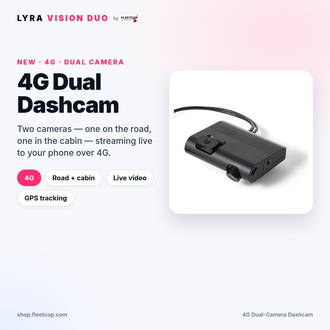 LYRA Vision Duo — 4G Dual-Camera Dashcam
